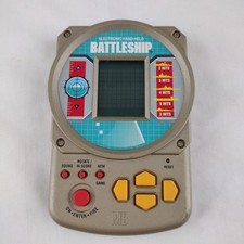 Milton Bradley 4633 Electronic Battleship Handheld Game 1995 Gold Beige Color