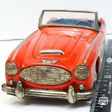 Bandai Austin Healey 100SX Coupe Orange Open Tin Toy Miniature No Box