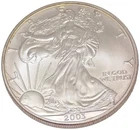2003 American Silver Eagle 1 oz .999 Silver BU Toned Rim Coin w/ Capsule
