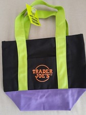 Trader Joe s Halloween Mini Canvas Reusable Bag: Black Purple Green Multicolor