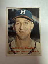 1957 Topps Baseball Warren Spahn
