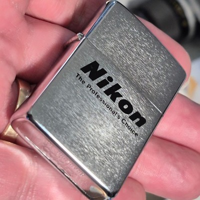 Vtg Nikon NASA Space Shuttle Zippo Lighter Unused Mint Boxed
