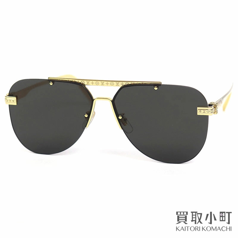LOUIS VUITTON Z1261E Sunglasses LV Ash Pilot Shape Monogram Eyewear Glasses Fla