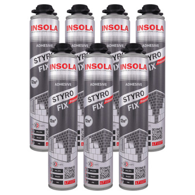 Dämmstoffkleber Perimeterkleber INSOLA 7 x 850 ml PU Klebeschaum WDVS EPS XPS