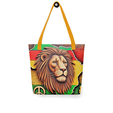 Image of BEAUTIFUL TOTE BAG - Rasta Lion of Judah & Peace Collection - Diroc Designs®