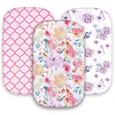 3 Pack Bassinet Sheets 33" x 20" with Mika Micky, Baby Delight, Dream On Me, ...