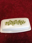 Vintage Pyrex Crazy Daisy Covered butter dish Excellent Condition Bright  green.