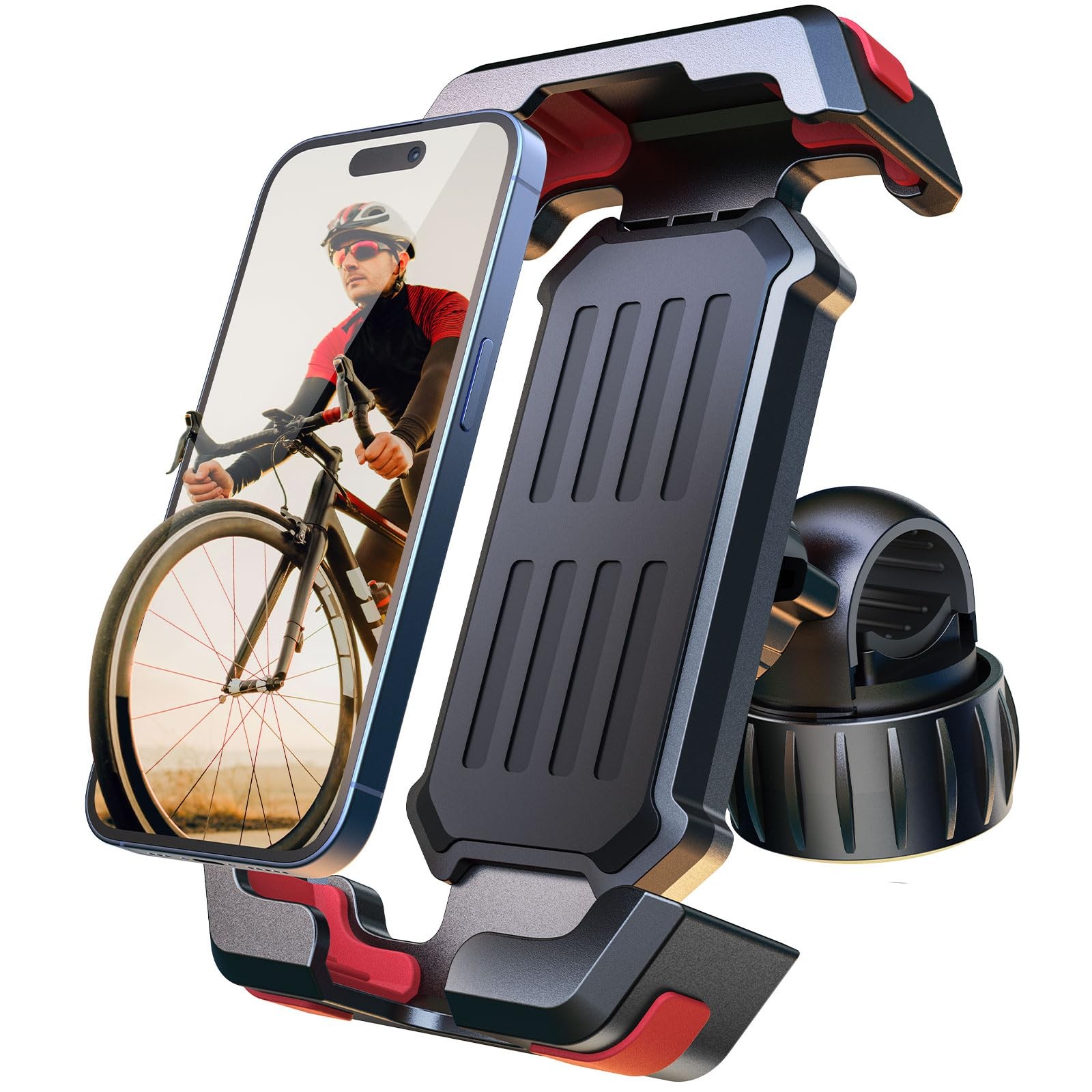 Bike Cell Phone Holder, Bike Handlebar Phone Mount [2024 Upgraded 3S Quick