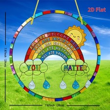 2D Charming Rainbow-Themed Suncatcher Round Acrylic Home Garden Decoration Gift