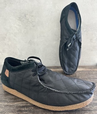 New Clarks Men Shacre II Step Moccasin sz 11 Wide Black Textile Lace Up
