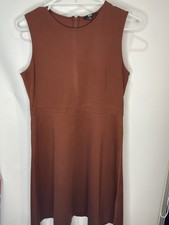 Uniqlo Dress Size M - Sleeveless Midi - Brown -Great Colour For Winter Free Post