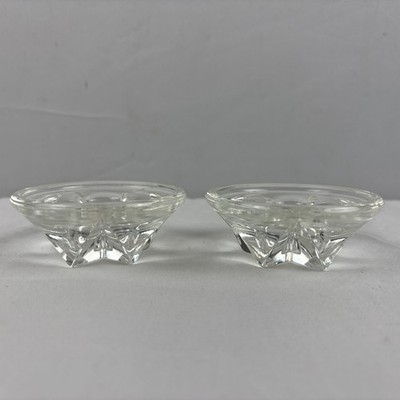 Vintage 1950S Leerdam By Floris Meydam 3  Glass Candle Holders Set Of 2