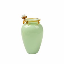 Glasvase mit Biene Bienen-Design Honigtopf Vase handgefertigt f&uuml;r Caf&eacute;, Pension