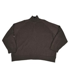 Cezani Sweater Mens XL Wool Chocolate Brown Knit 1/4 Zip Long Sleeve Minimalist