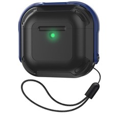 Blue For Apple AirPods 4 Pro 1 2 3 , FullBody Case Hard-Shell Cover w/ Lanyard