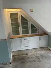 Understairs Fitted Storage Drawers and Cupboard Storage Unit In White Used Good