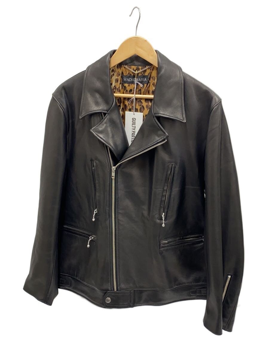 Wacko Maria 25Fw-Wmo-Bl03/Leather Jacket Blouson/L/Sheep Leather/Blk/Plain/// 34