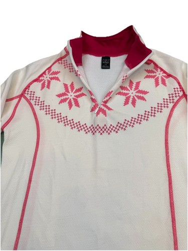 NWT Jelly Hansen Warm Freeze 1/2 Zip Base Layer Top Women’s L White/ Magenta - Picture 4 of 9