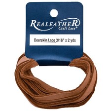 Deerskin Lace .1875"X2yd Packaged Saddle Tan