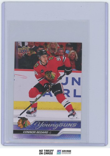 Carte Connor Bedard Rookie Logo Team Jumbo Auto 2023-24 Upper Deck Black Diamond /49