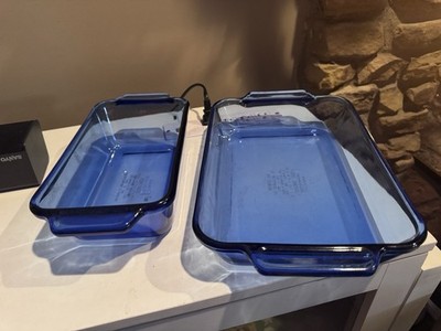 Anchor Hocking 1.5 QT & 2 QT Cobalt Blue Ovenware Baking Dish Set Of 2