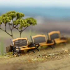 12pcs Model Train HO Scale Park Street Seat Bench Chair Settee 1:87 ZY35087OB