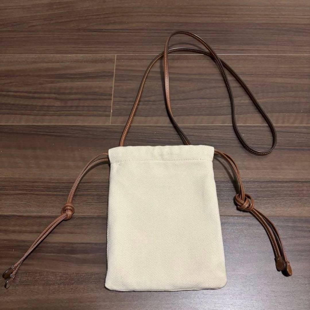 Burberry Mini Drawstring Shoulder Bag Canvas Leat… - image 4