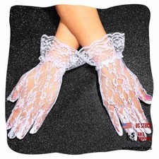 White Tea Party Lace Gloves Short Bridal Opera Gloves for Women