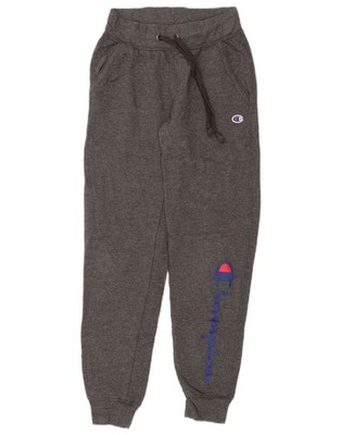CHAMPION Womens Graphic Tracksuit Trousers Joggers UK 6 XS  Grey Polyester AE03