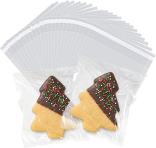 200PCS Cookie Bags 4x4 Inches Clear Self Sealing Cellophane Bags Small