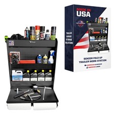 Pit Posse Trailer Door Cabinet Organizer Made in USA Senior Work Station (Black)
