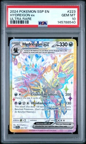 PSA 10 Hydreigon Ex #223 UR 2024 Pokemon SSP EN Surging Sparks  Ultra Rare