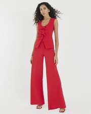 River Island Womens Jumpsuit Red Sleeveless Bow Hybrid Scoop Neck Outfit
