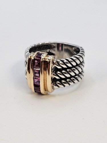 China Design Sterling 14k Pink Quartz Ring Sz 8.5 - Picture 13 of 15