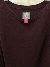 Vince Camuto Bow Tie Sleeve Sweater Dress Maroon Burgundy Classic Unique Sz M