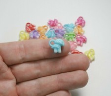 20 Mushroom Charm Pendants Plastic Acrylic Mixed Color 13 mm USA Seller 1321
