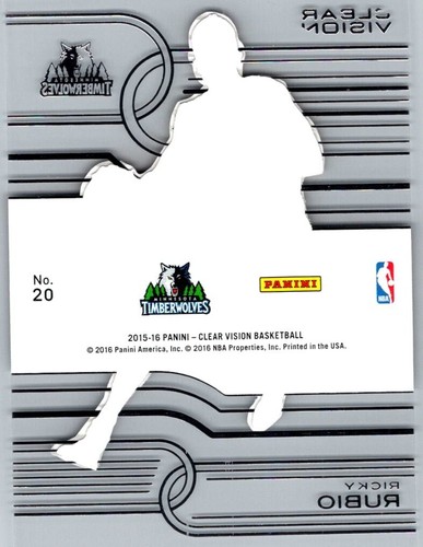 RICKY RUBIO 2015-16 Panini Clear Vision Basketball #20 - Picture 2 of 2