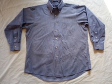 Chaps SzL 16-16½ (32-33) Blue Long Sleeved Button Down Dress Shirt. Pre-owned