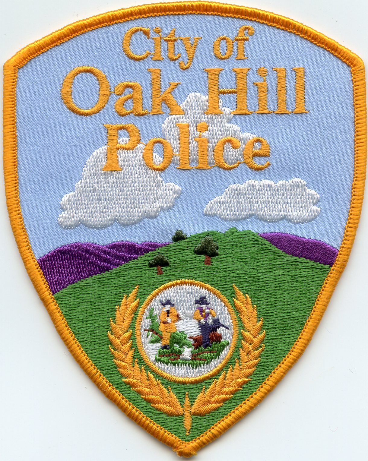 OAK HILL WEST VIRGINIA WV yellow border POLICE PATCH eBay