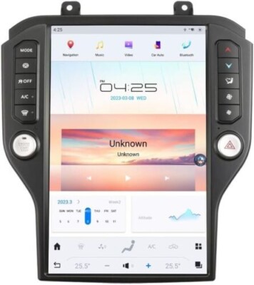 Android11 Tesla Style Smart Radio Gps Vertical Screen For Ford Mustang 2015-2021