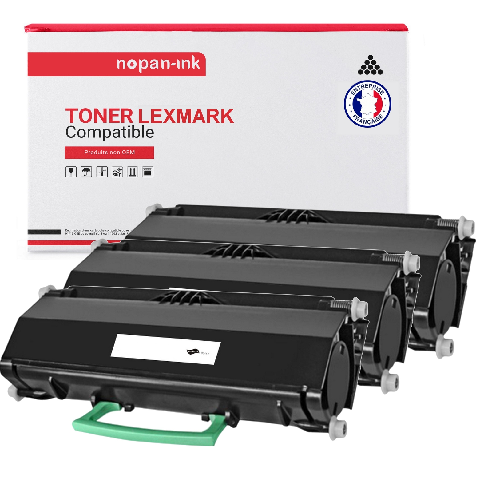 Toner Lexmark E250A21E compatible noir pour imprimante laser E250 Pack 3 E250A11E Nopan-Ink