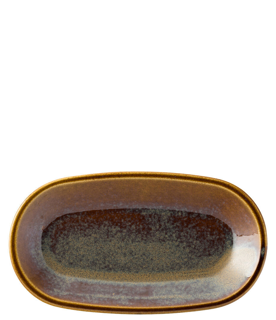 Murra Toffee Porcelain Coupe Plate Deep Oval Serving Set 25 X 15Cm Pack Of 6
