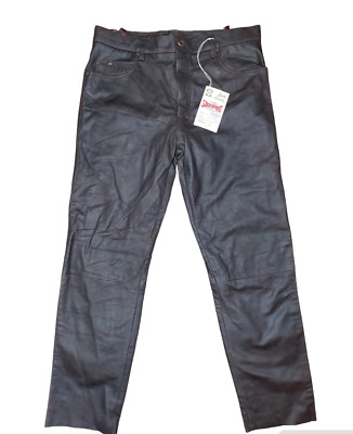 Vintage StockerPoint Motorcycle Coffee Leather Biker Pants Size 40
