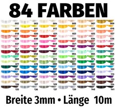 Geschenkband 10m x 3mm Breit Satinband Schleife Band Dekoband Deko Schleifenband