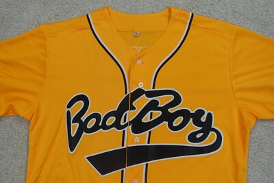 Bad Boy Biggie Smalls Jersey Mens Small Yellow #10 Baseball