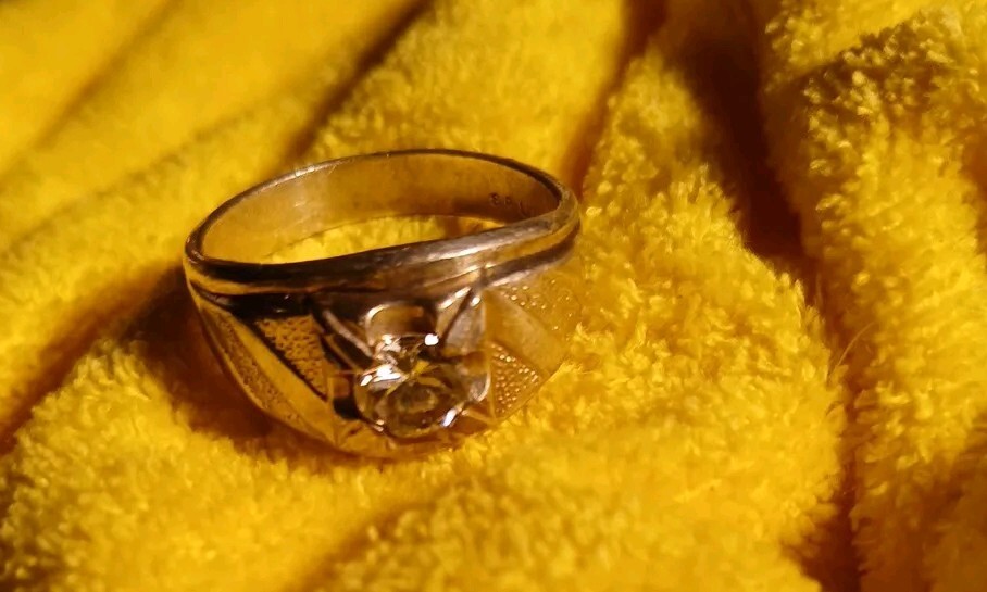 Mens Ring Extra Large Silver PLATED Simulated CZ … - image 1