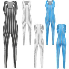 Womens Bodysuit Streetwear Rompers Outfits Jumpsuit Rave Dance One Piece Tight