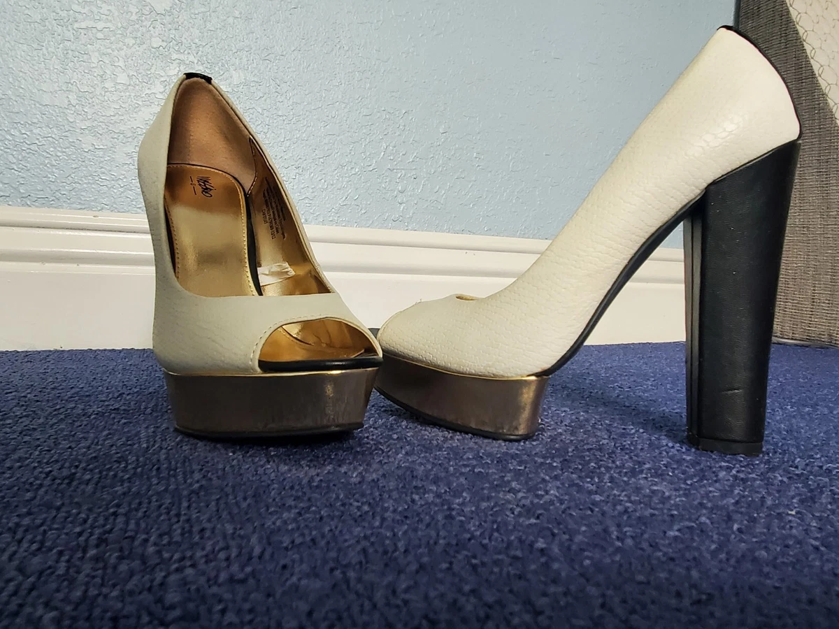 5 inch top gold heels
