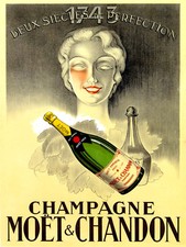 Champagne Moet Chandon, Retro Metal Plaque/Sign, Man Cave, Bar/Pub, Novelty Gift