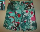 NWT! TALBOTS WHITE BLUE GREEN TROPICAL JUNGLE MONKEYS SCALLOP BOTTOM SHORTS 12 L